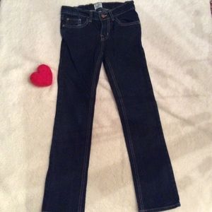 Stretch Skinny Jeans Girls 10 Dark Blue Denim